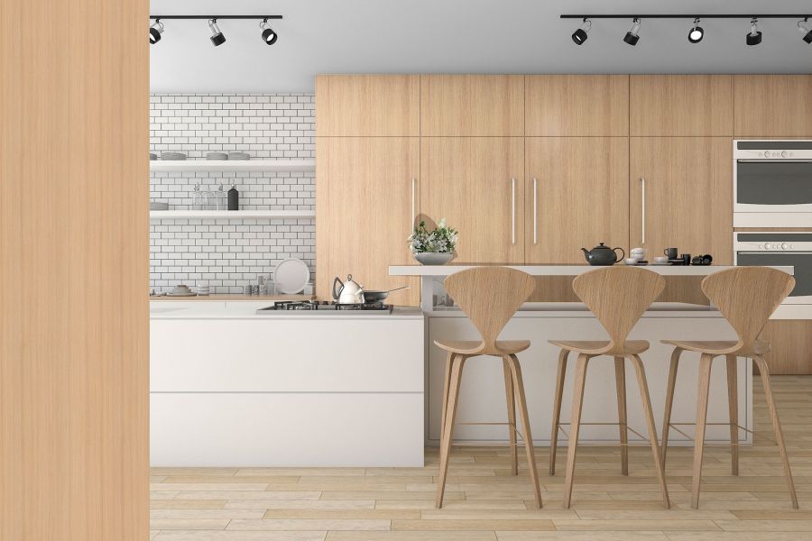 Architekturfolie Küche in Holz Optik