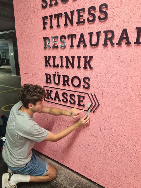 3D Beschriftung an Fassade