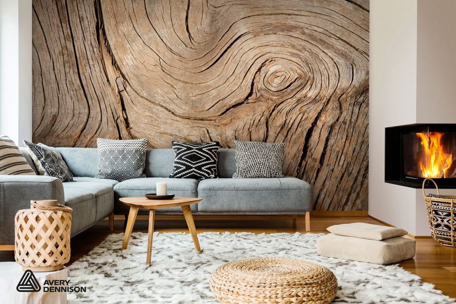 Architekturfolie Tapete mit Holzmotiv